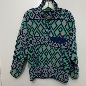 Patagonia Synchilla Aztec Fleece Blue Green